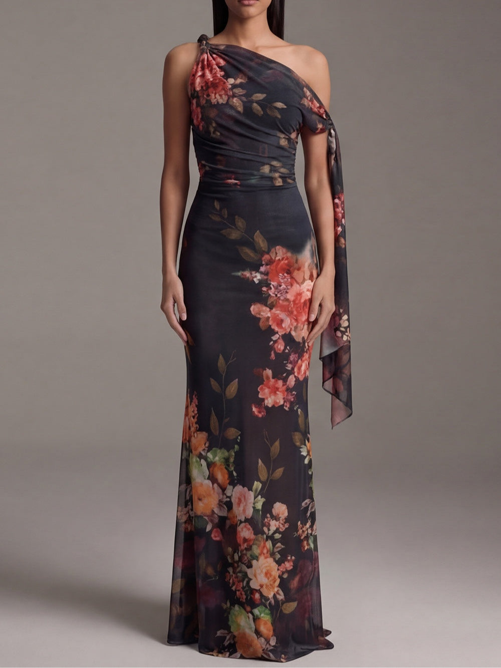 Tamsin™ | Κομψό Μακρύ Φόρεμα με Έναν Ώμο