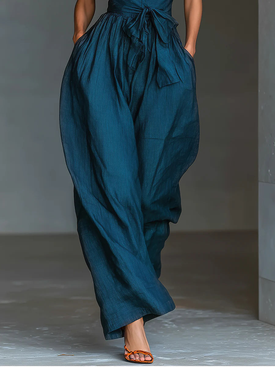 Φόρεμα Halter με Φαρδιά Πόδια Nadia