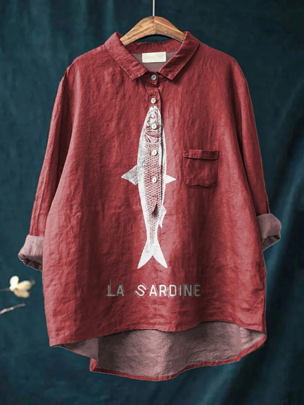 Σόφη | Τ-shirt με σχέδιο ψαριού σαρδέλας για γυναίκες