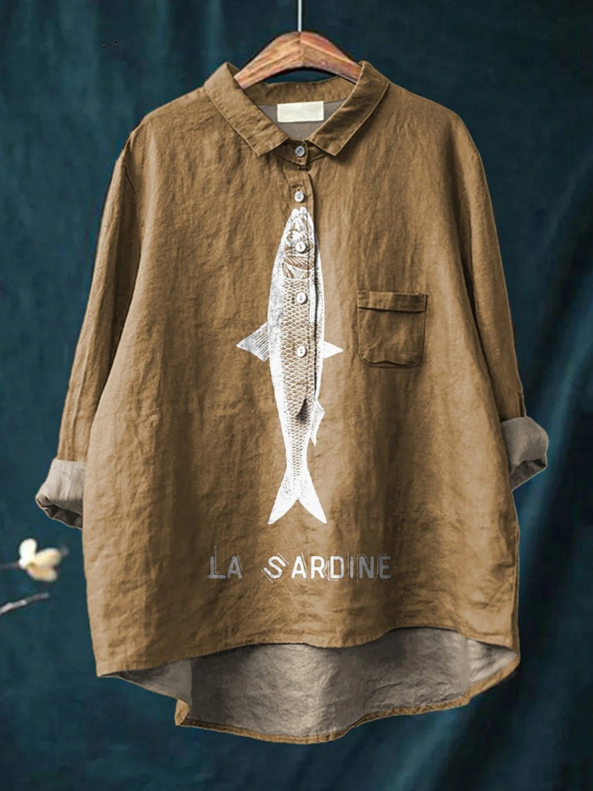 Σόφη | Τ-shirt με σχέδιο ψαριού σαρδέλας για γυναίκες