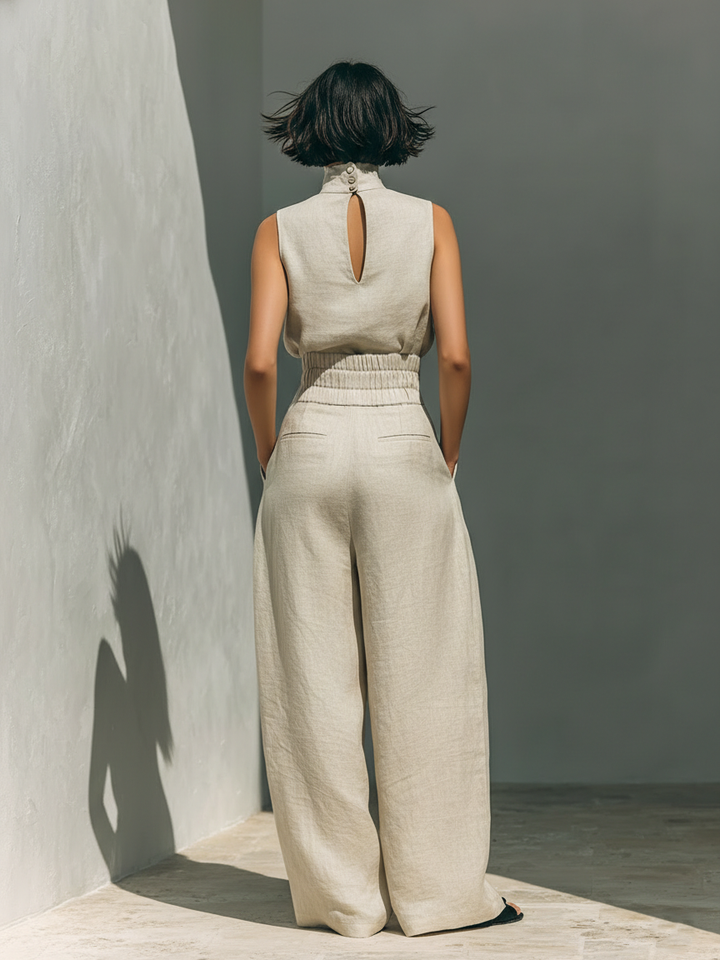 Μαρία | Κομψό Σετ Παντελονιού με Φαρδιά Πόδια και Τοπ