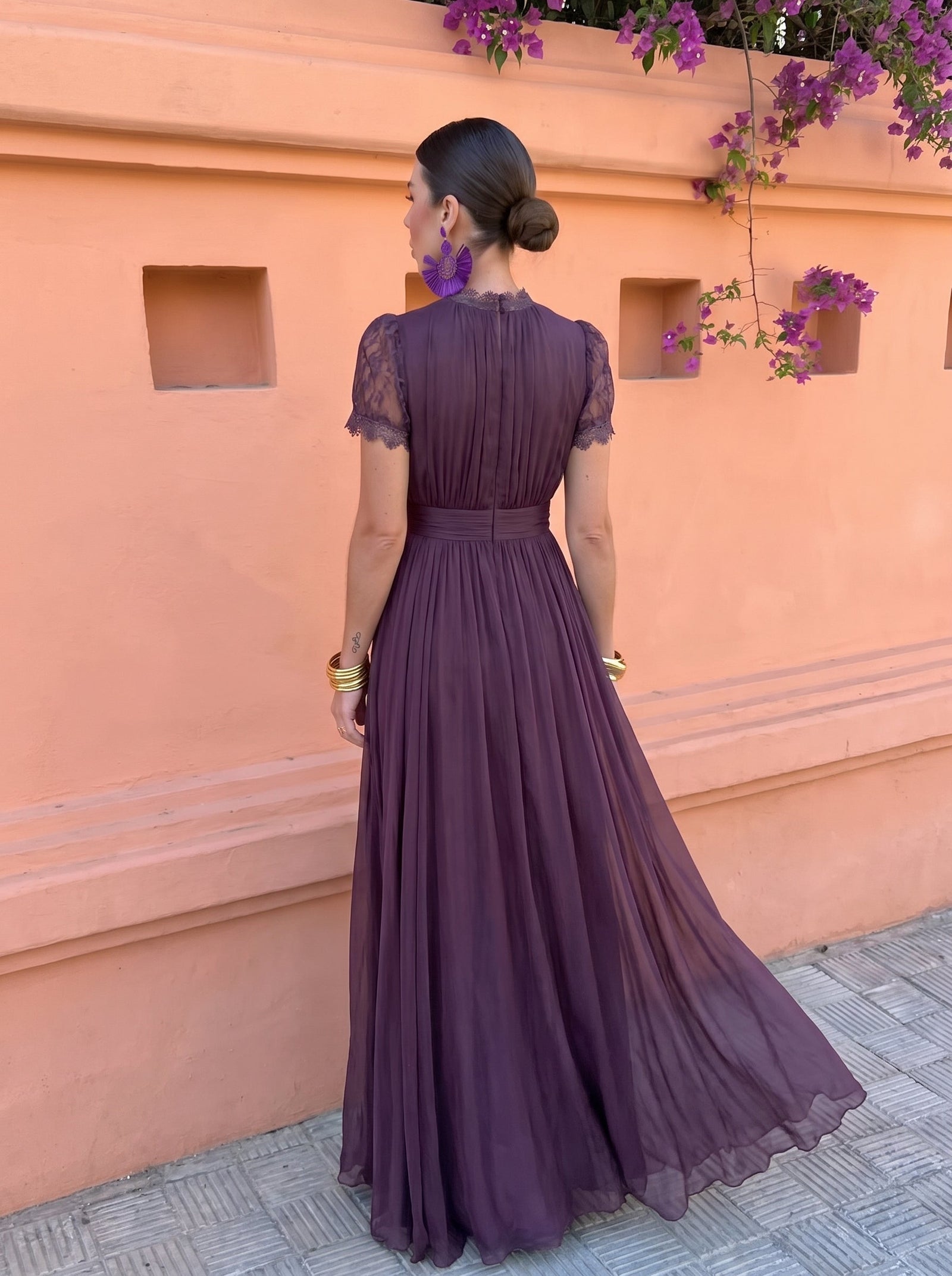 Ashley — Vintage Μακρύ Φόρεμα σε Σιφόν