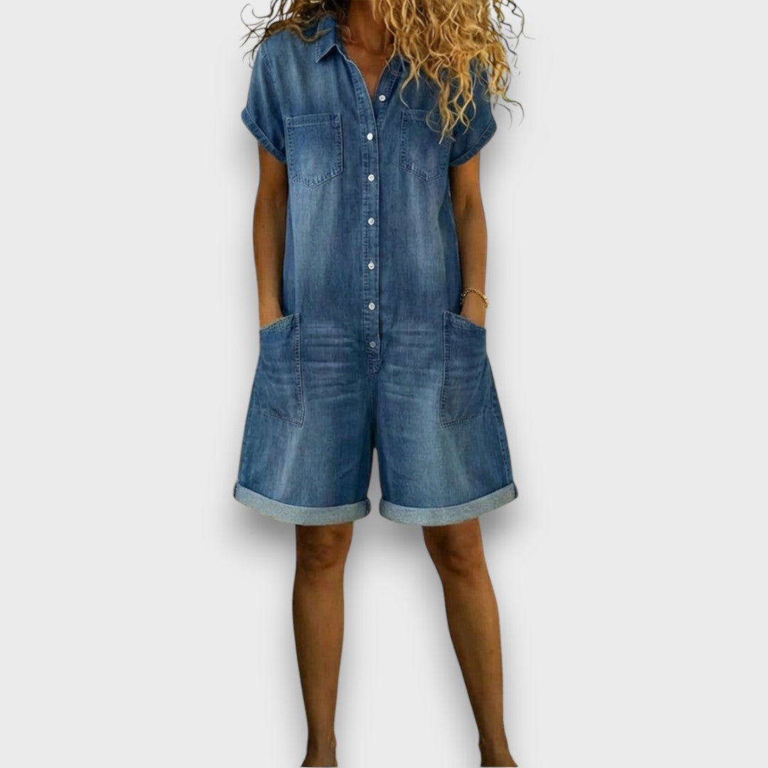 Joan | Vintage κοντές φόρμες με denim εμφάνιση