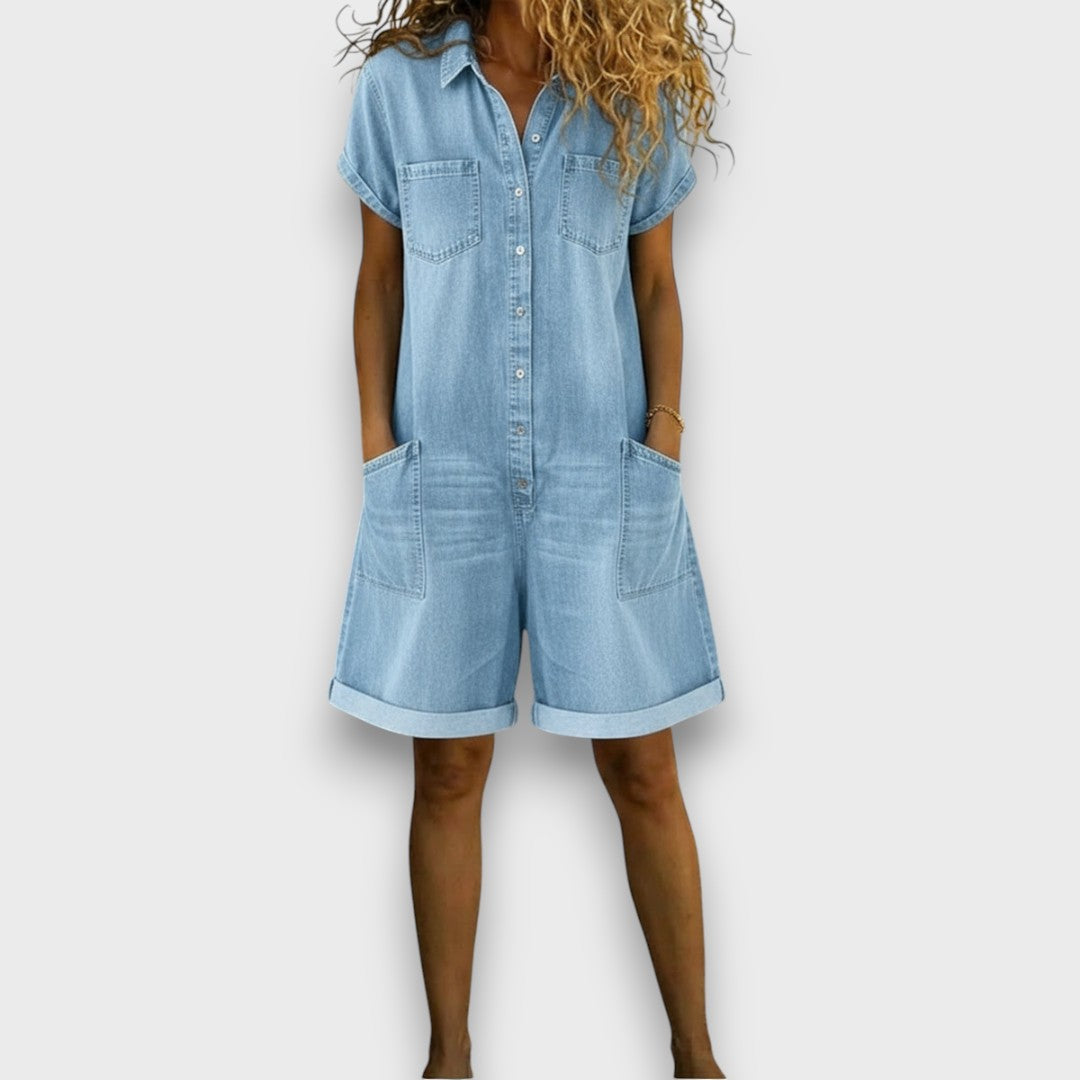 Joan | Vintage κοντές φόρμες με denim εμφάνιση